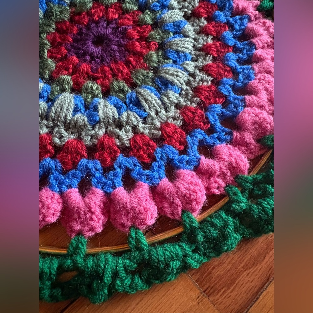 Handmade Crochet Medallion - Picture 2 of 3